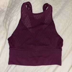 Lululemon Athletica Maroon High-Neck Sports Bra